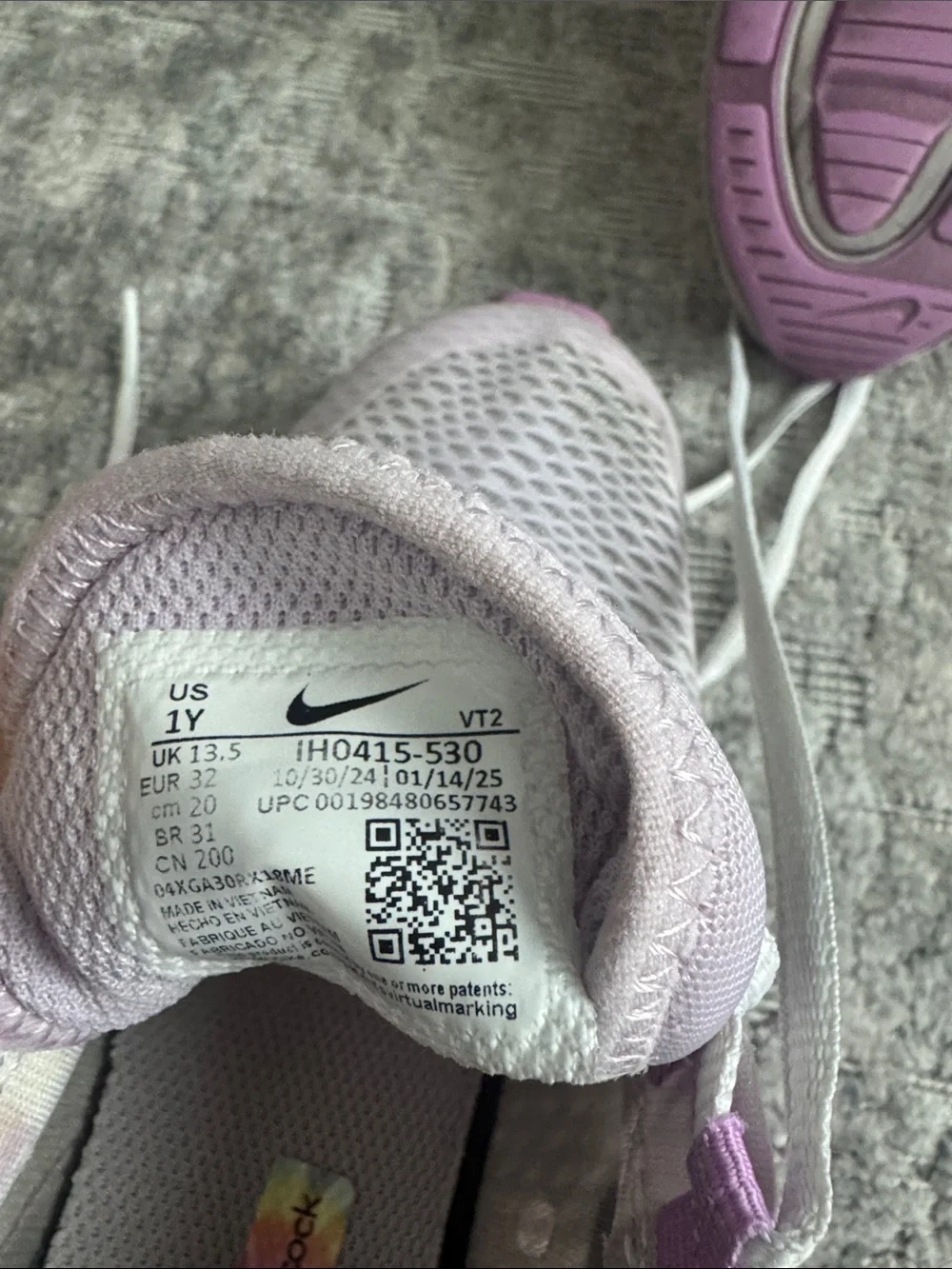 Nike Kids Mesh Slip-On Sneakers - Light Purple & White